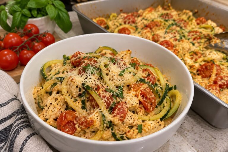 Diabetic-Friendly Baked Feta Pasta (Zucchini Noodle Version!)